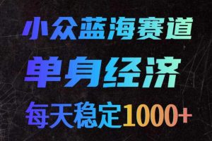 小众蓝海赛道，单身经济，每天稳定1000+，新手友好、门槛极低【揭秘】