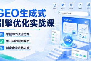 GEO生成式引擎优化实战课,掌握GEO优化方法,提升AI内容创作力,制定企业落地方案