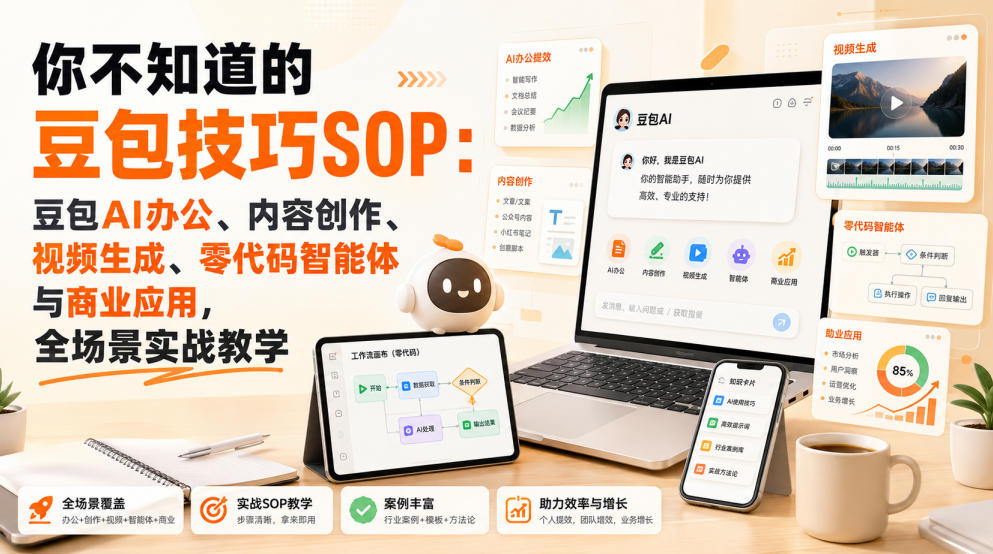 你不知道的豆包技巧SOP:豆包AI办公、内容创作、视频生成、零代码智能体与商业应用,全场景实战教学