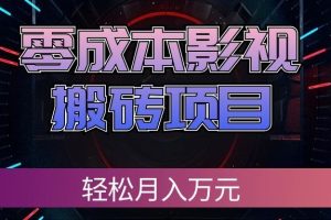 零成本影视搬砖项目，普通人利用空闲时间就能做，轻松月入万元!