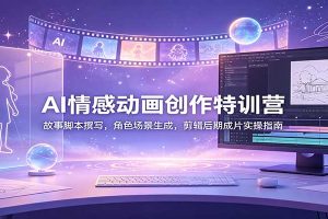 AI情感动画创作特训营：故事脚本撰写，角色场景生成，剪辑后期成片实操指南