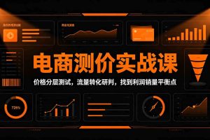 电商测价实战课：价格分层测试，流量转化研判，找到利润销量平衡点
