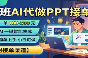 下班AI代做PPT接单,一单100-500,AI一键生成,小白也能做,附接单渠道