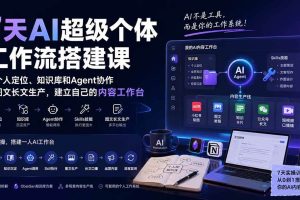 (20190期)7天AI超级个体工作流搭建课:从个人定位、知识库和Agent协作到图文长文生产,建立自己的内容工作台