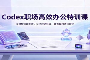 Codex职场高效办公特训课:多模型切换配置,文档数据处理,音视频自动化教学