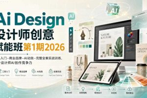 Ai Design设计师创意赋能班第1期2026|工具入门‑商业品牌‑AI动效‑完整全案实战训练,提升设计师AI创作竞争力