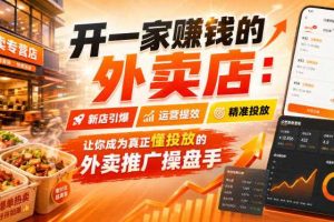 开一家賺钱的外卖店：新店引爆·运营提效·精准投放，让你成为真正懂投放的外卖推广操盘手