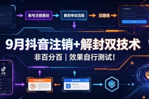 9月抖音注销+解封双技术,非百分百,效果自行测试!
