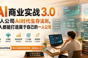 AI商业实战3.0|一人公司AI时代生存法则,人人都能打造属于自己的一人公司