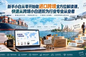 新手小白从零开始做进口跨境全方位解读课,快速从跨境小白进阶为行业专业从业者
