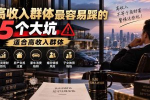 (20289期)付费文章:高收入群体最容易踩的5个大坑,适合高收入群体