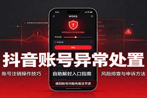 抖音账号异常处置,账号注销操作技巧,自助解封入口