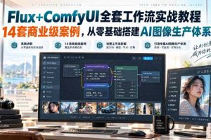 Flux+ComfyUI全套工作流实战教程|14套商业级案例,从零基础搭建AI图像生产体系