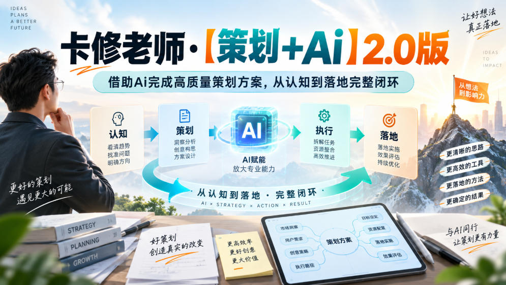卡修老师·【策划+Ai】2.0版借助Ai完成高质量策划方案，从认知到落地完整闭环