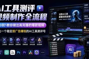 AI工具测评视频制作全流程，从0到1教你做出高完播的爆款视频，做出一个稳定接广告賺钱的AI工具测评号