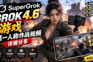 Grok 4.6也能做游戏？第一人称作战视频实测｜玩法详细讲解