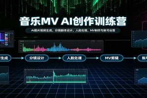 音乐MV AI创作训练营:AI图片视频生成,分镜脚本设计,人脸处理,MV制作与账号运营
