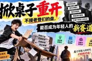 某公众号付费文章:掀桌子重开,不接老登们的盘,能否成为年轻人的新赛道?
