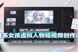 日系女孩虚拟人物短视频创作课:实操仿真人角色搭建,剧本提示词撰写,视频生成剪辑
