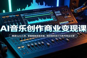 AI音乐创作商业变现课:精通Suno工具,掌握编曲混音改编,搞定版权发行与账号商业运营