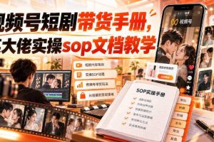视频号短剧带货手册,某大佬实操sop文档教学