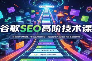 谷歌SEO高阶技术课：防检测PBN搭建，老域名筛选评估，域名托管外链锚文本排名运营策略