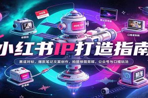 小红书IP打造指南：赛道对标，爆款笔记文案创作，拍摄修图剪辑，公众号与口播玩法