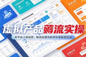 虚拟产品薅流实操：多平台上架运营，断流处理与科学补单裂变玩法