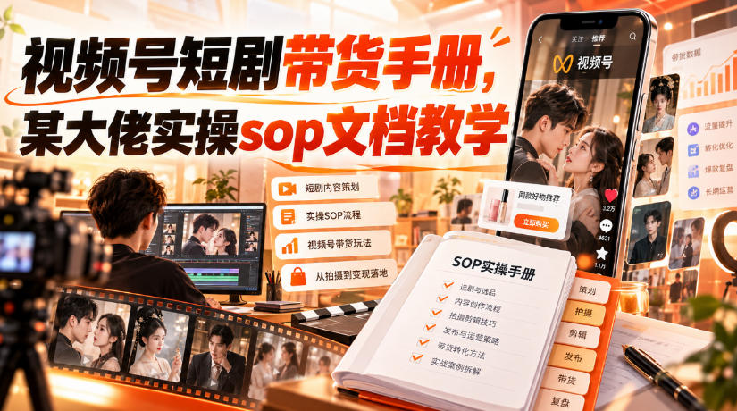 视频号短剧带货手册，某大佬实操sop文档教学