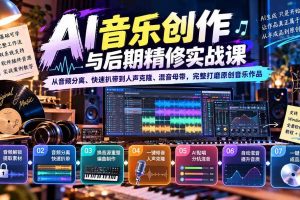 (20652期)AI音乐创作与后期精修实战课:从音频分离、快速扒带到人声克隆、混音母带,完整打磨原创音乐作品