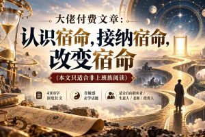 (20673期)【无水印】大佬付费文章:认识宿命,接纳宿命,改变宿命(本文只适合非上班族阅读)