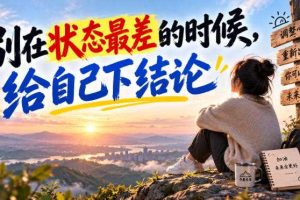 某公众号付费文章：别在状态最差的时候，给自己下结论