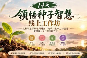 （20756期）14天领悟种子智慧线上工作坊｜从种子运行原理到财富、关系、生命力与智慧，掌握四力量日常实践方法