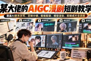 某大佬的AIGC漫剧短剧教学,覆盖AI剧本改写、定制分镜、智能配音、模型渲染、剪辑成片全流程