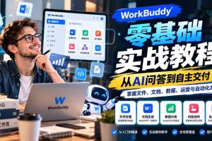 (20827期)WorkBuddy零基础实战教程:从AI问答到自主交付,掌握文件、文档、数据、运营与自动化办公