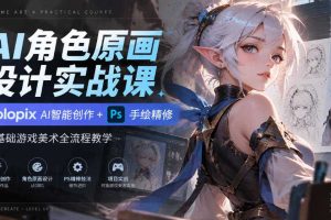 AI角色原画设计实战课|Holopix AI智能创作+PS手绘精修,零基础游戏美术全流程教学