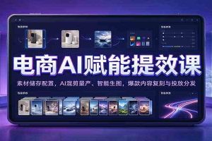 电商AI赋能提效课：素材储存配置，AI混剪量产、智能生图，爆款内容复刻与投放分发