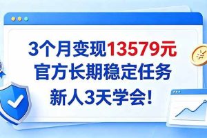 (20849期)3个月变现13579元,官方长期稳定任务,新人3天学会!