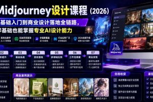 AI Midjourney设计课程(2026),从零基础入门到商业设计落地全链路,零基础也能掌握专业AI设计能力(更新1007)