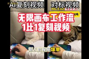 宠物带货视频复刻,无限画布工作流1比1,不用拍摄、不用布景、不用真人出镜,几分钟就能做出一条专业带货视频