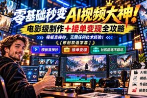 零基础秒变AI视频大神！电影级制作+接单变现全攻略，模板直接抄，无需任何技术经验！【原创双语字幕】