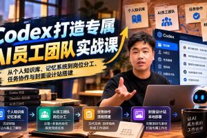 (20916期)【无水印】Codex打造专属AI员工团队实战课:从个人知识库、记忆系统到岗位分工、任务协作与封面设计站搭建