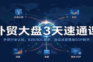 外贸大盘3天速通课：外贸行业认知，B2B/B2C解析，选品流量落地SOP教学