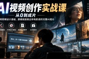 AI视频创作实战课，从0到成片，不用剪辑设计基础，跟着就能做出有电影感的完整AI短片