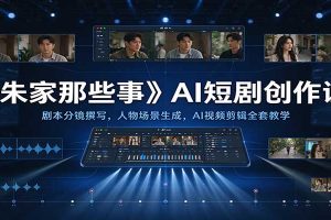 《朱家那些事》AI短剧创作课:剧本分镜撰写,人物场景生成,AI视频剪辑全套教学
