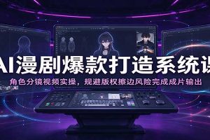 AI漫剧爆款打造系统课:角色分镜视频实操,规避版权擦边风险完成成片输出