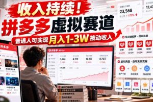 收入持续!拼多多虚拟赛道,普通人可实现月入1-3 W被动收入【揭秘】
