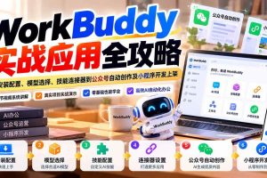 (21093期)WorkBuddy 实战应用全攻略:从安装配置、模型选择、技能连接器到公众号自动创作及小程序开发上架