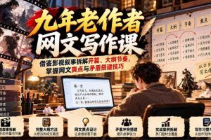 九年老作者网文写作课:借鉴影视叙事拆解开篇、大纲节奏,掌握网文爽点与矛盾搭建技巧