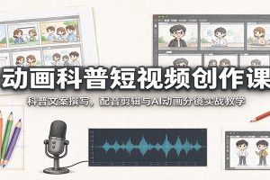 动画科普短视频创作课:科普文案撰写,配音剪辑与AI动画分镜实战教学